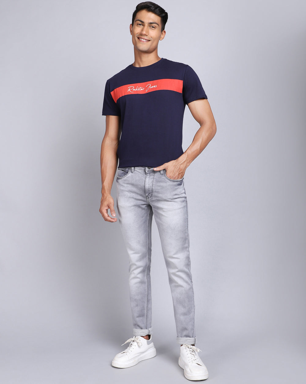 Slim Fit Jeans-Ice Grey