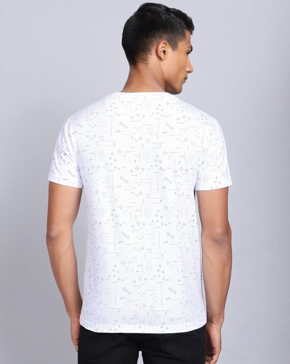Crew Neck Aop T-Shirt-White,Olive