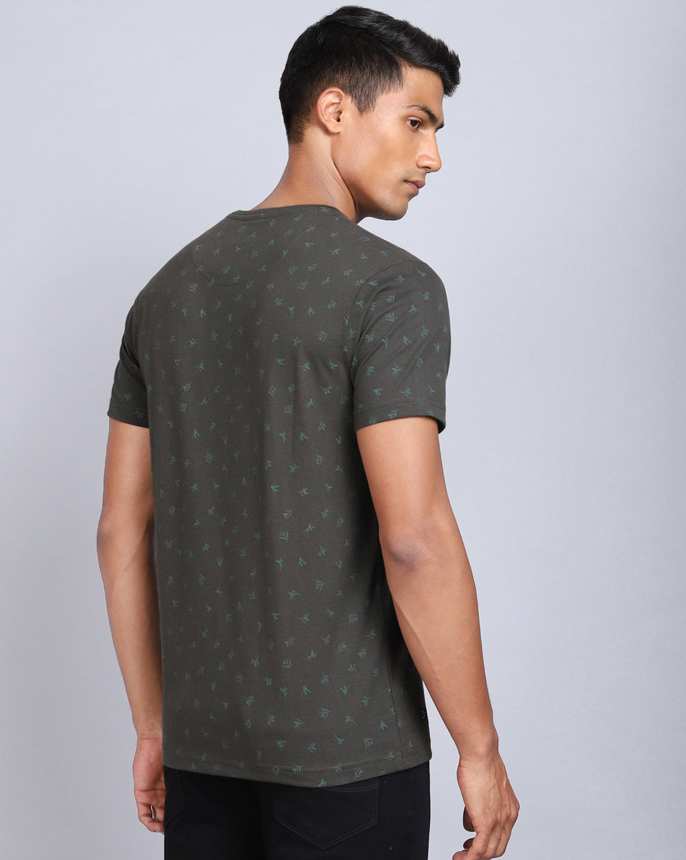 Crew Neck Aop T-Shirt-White,Olive