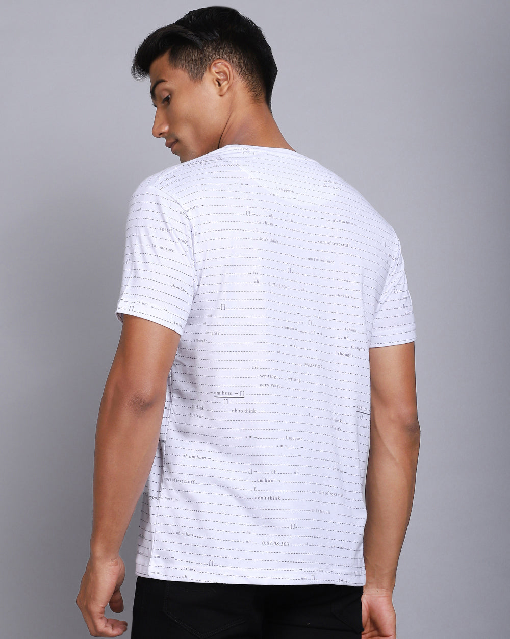 Crew Neck Aop T-Shirt-White,Antra Melange