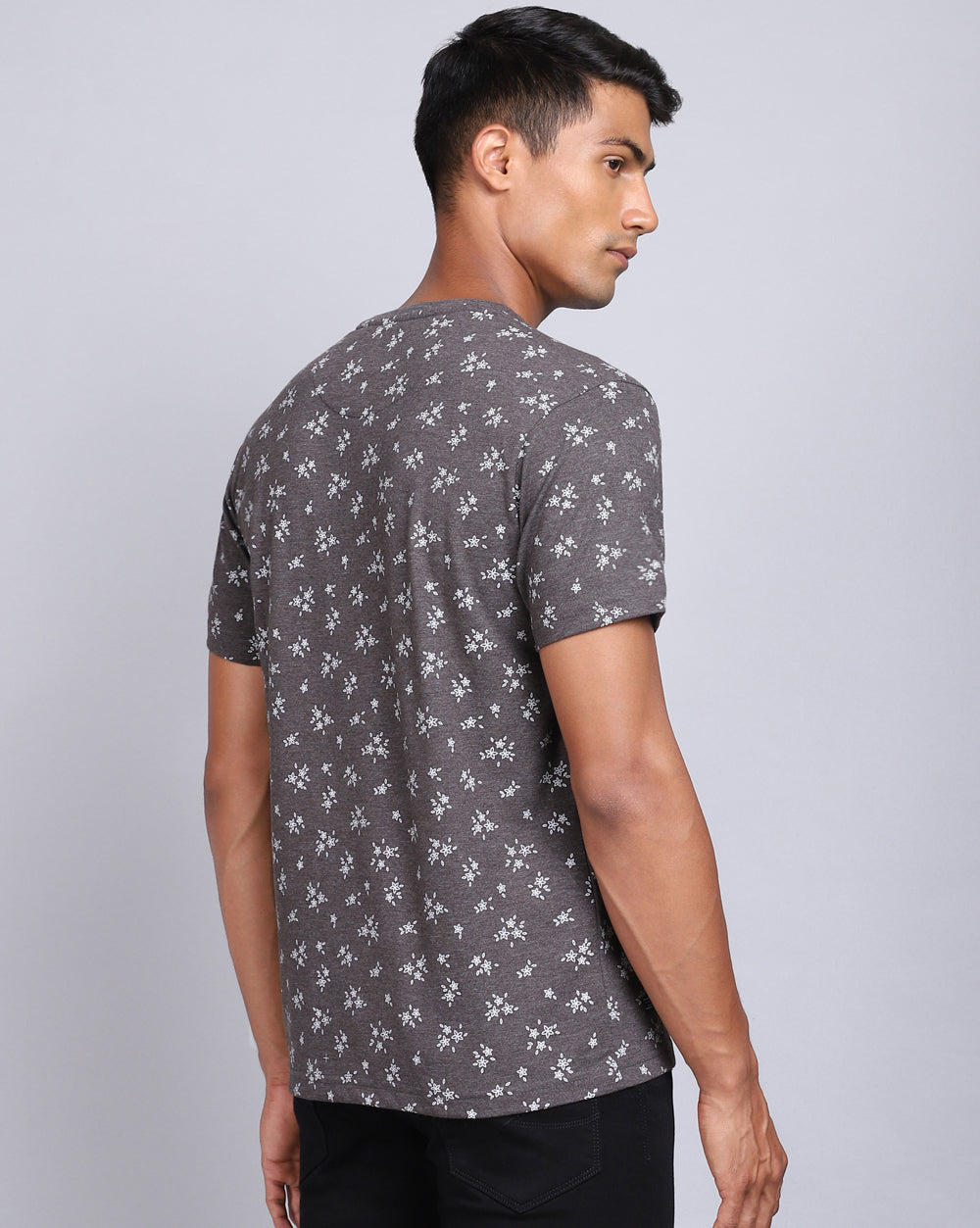 Crew Neck Aop T-Shirt-White,Antra Melange