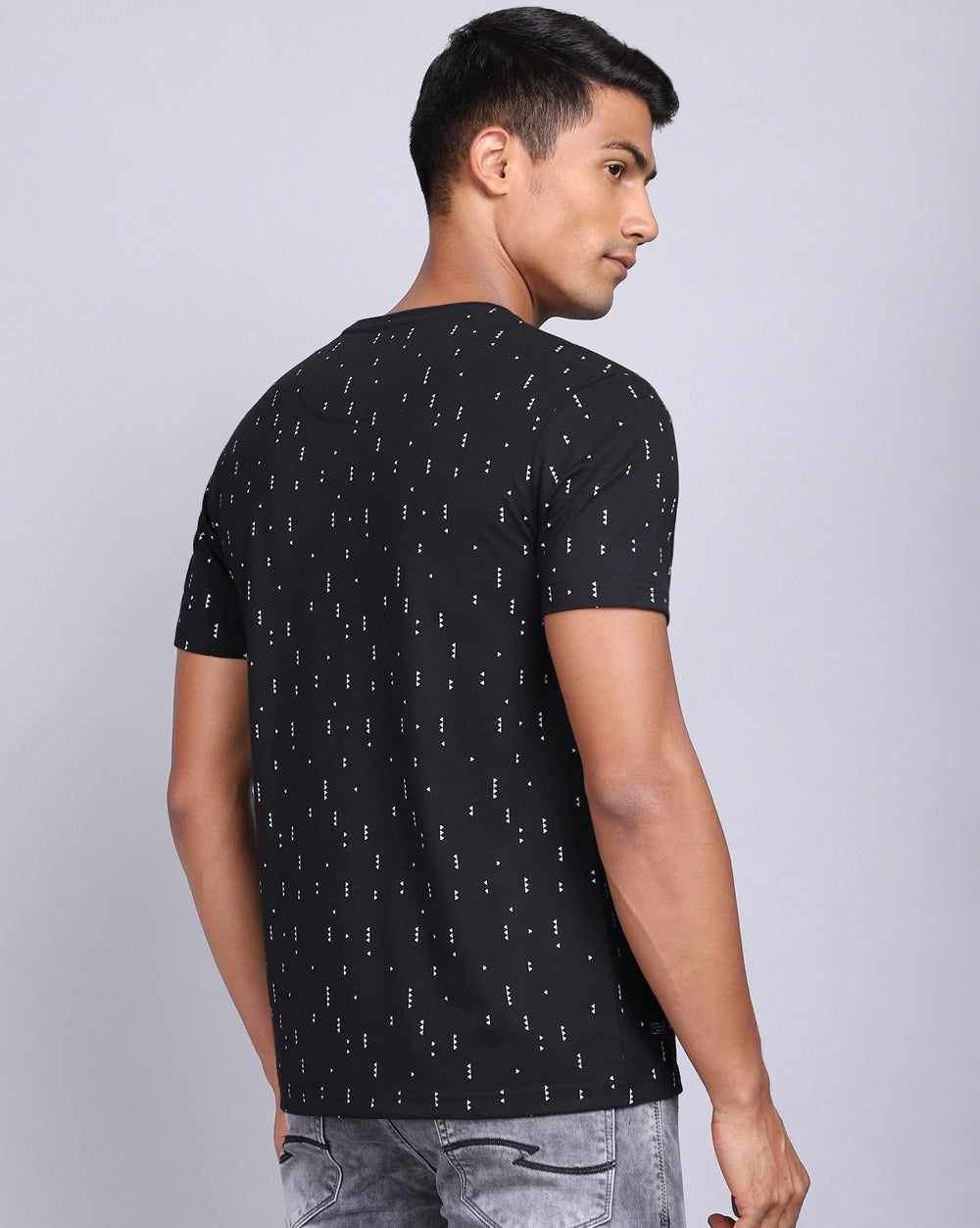 Crew Neck Aop T-Shirt-Black,Olive