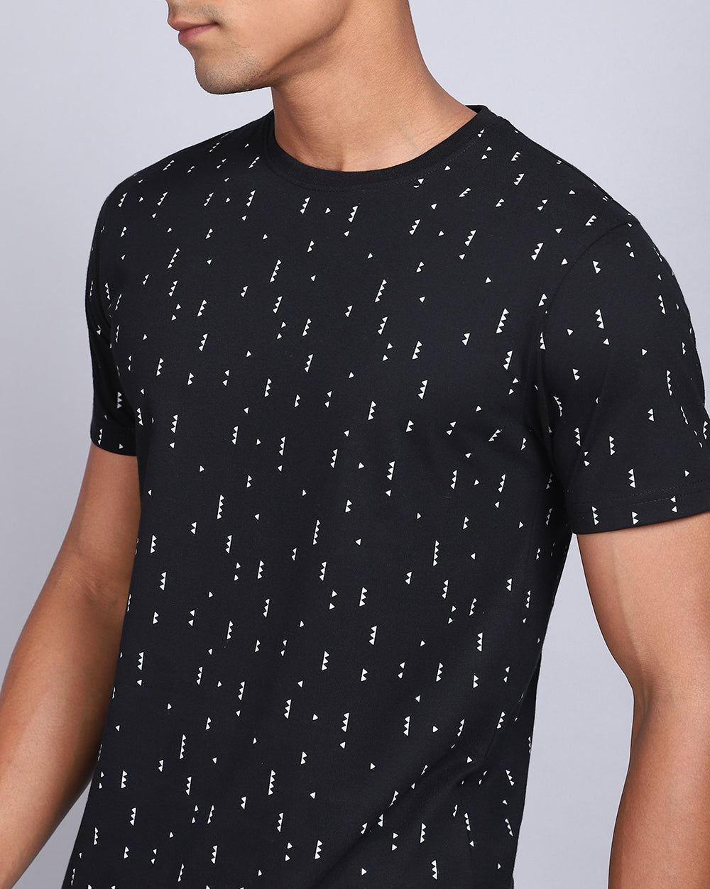 Crew Neck Aop T-Shirt-Black,Olive