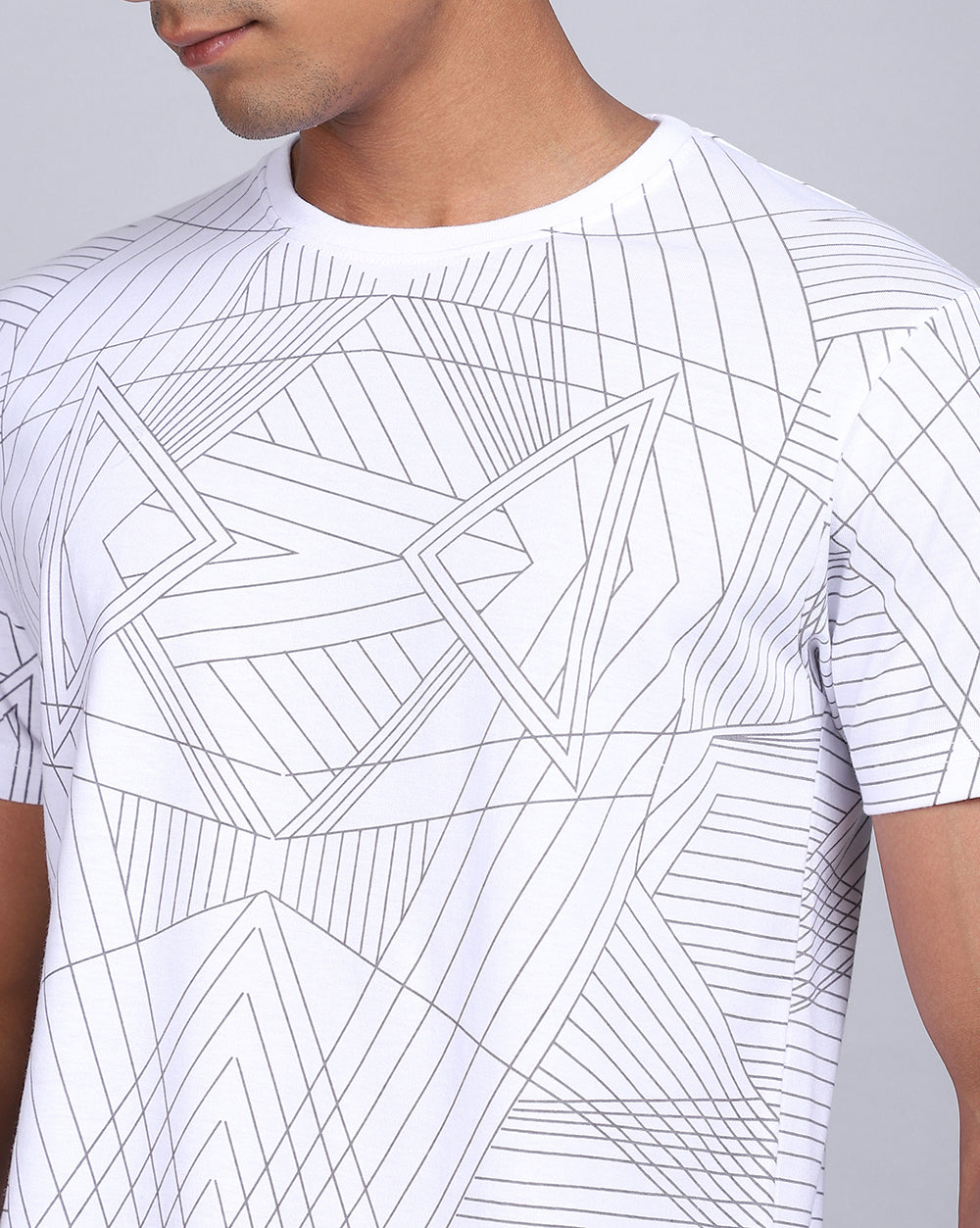 Crew Neck Aop T-Shirt-Black,White