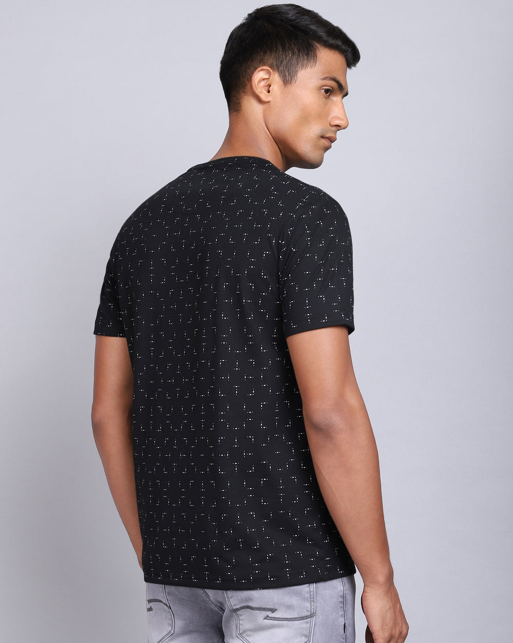 Crew Neck Aop T-Shirt-Black,White
