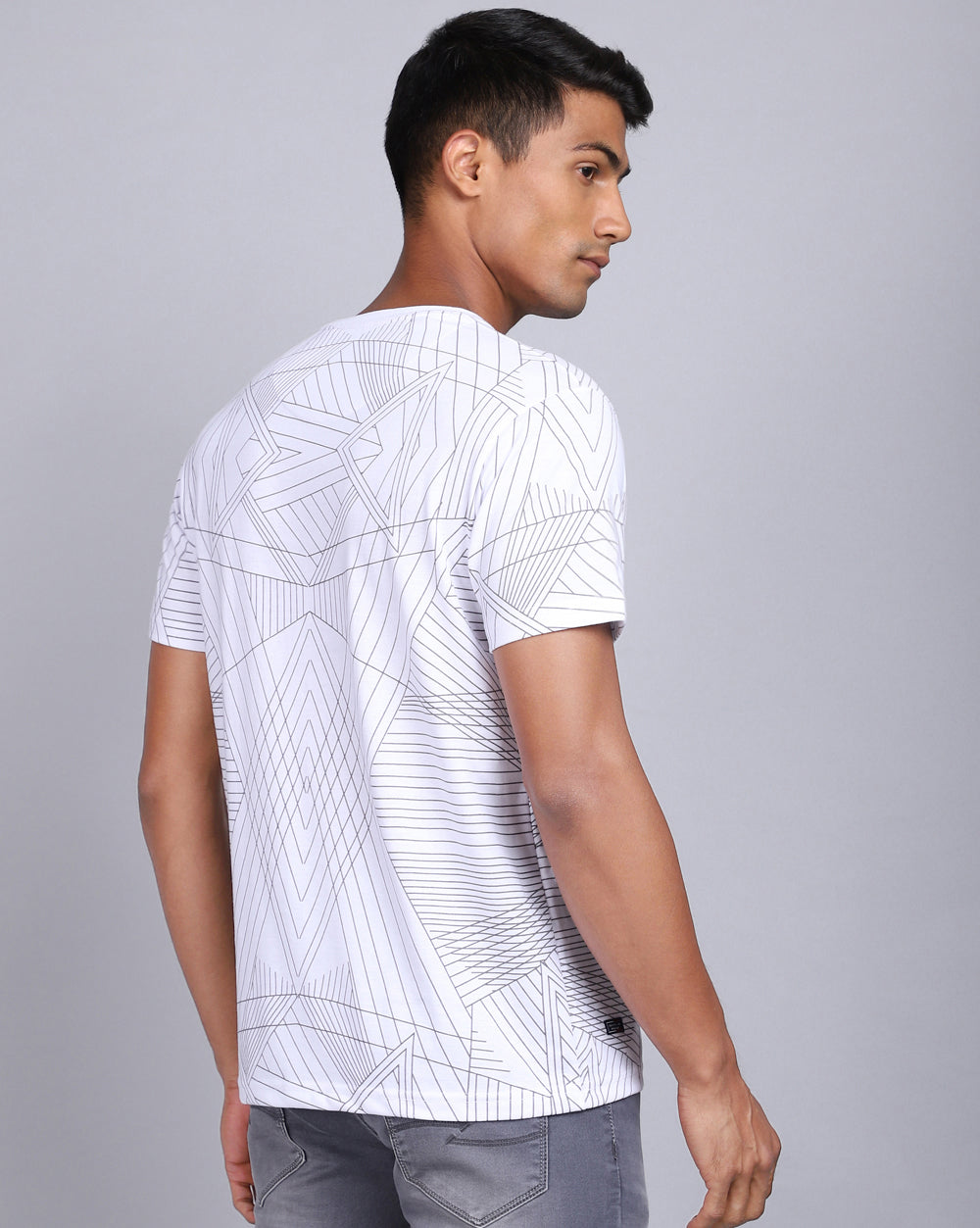 Crew Neck Aop T-Shirt-Black,White