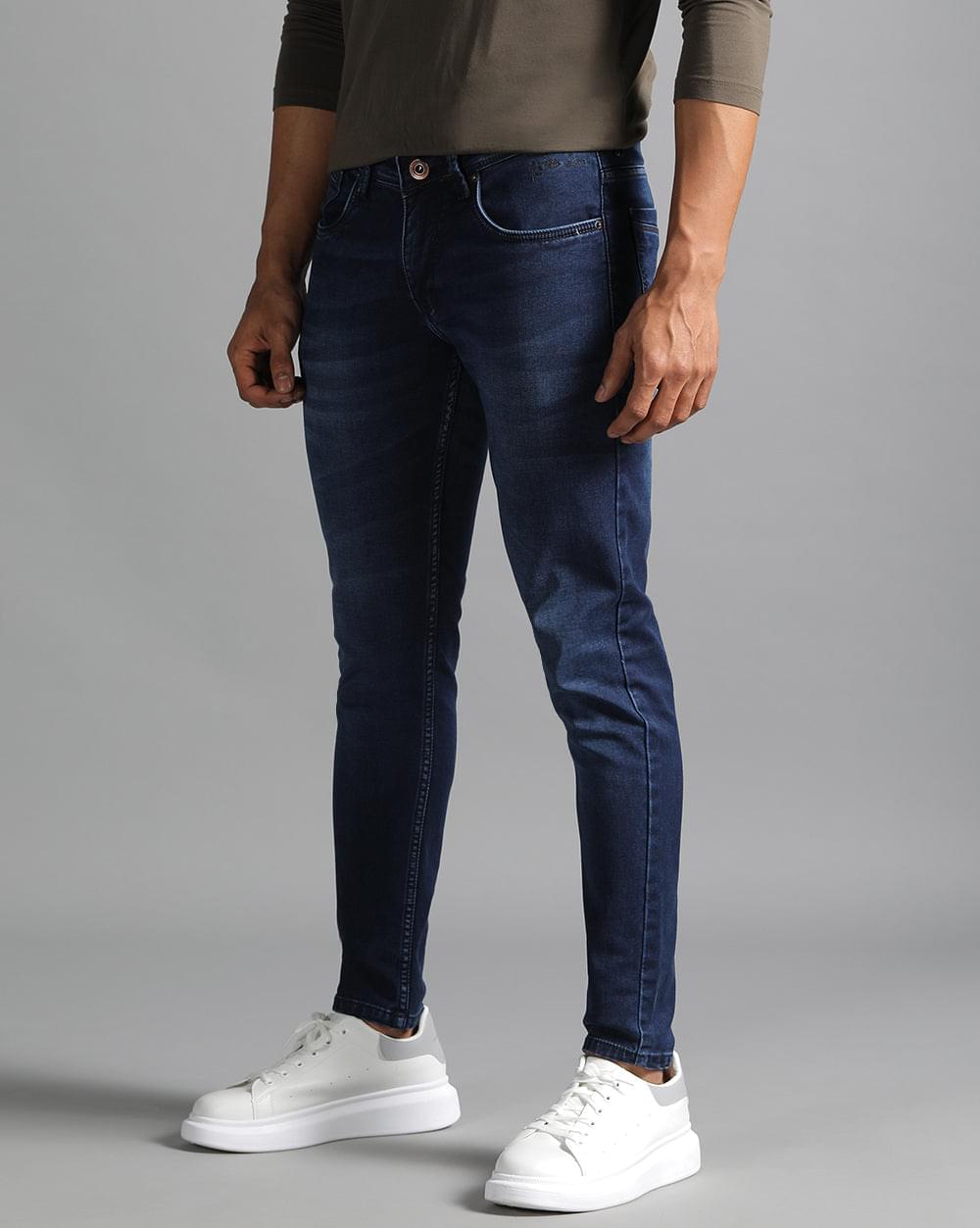Ankle Fit Jeans-Navy
