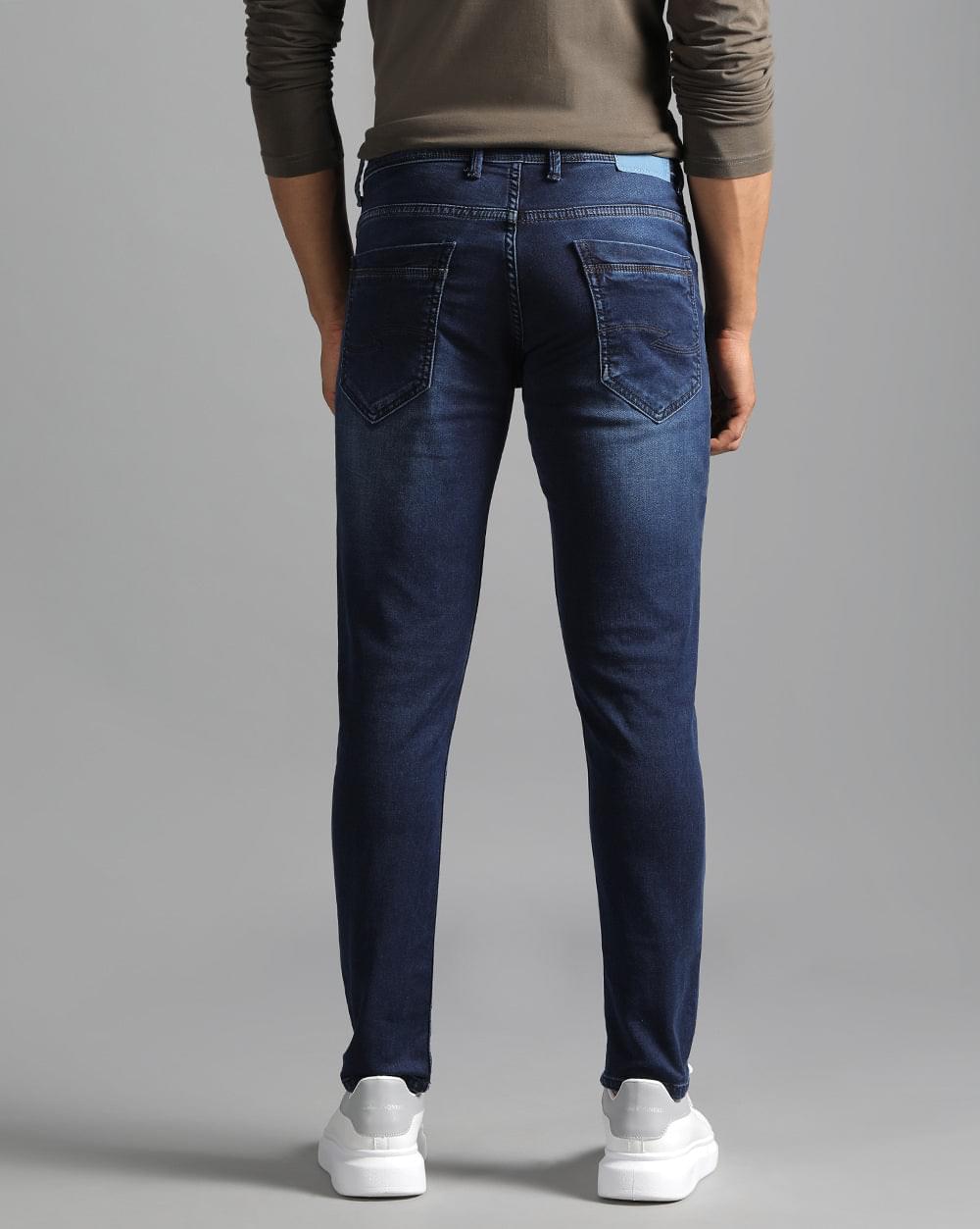Ankle Fit Jeans-Navy