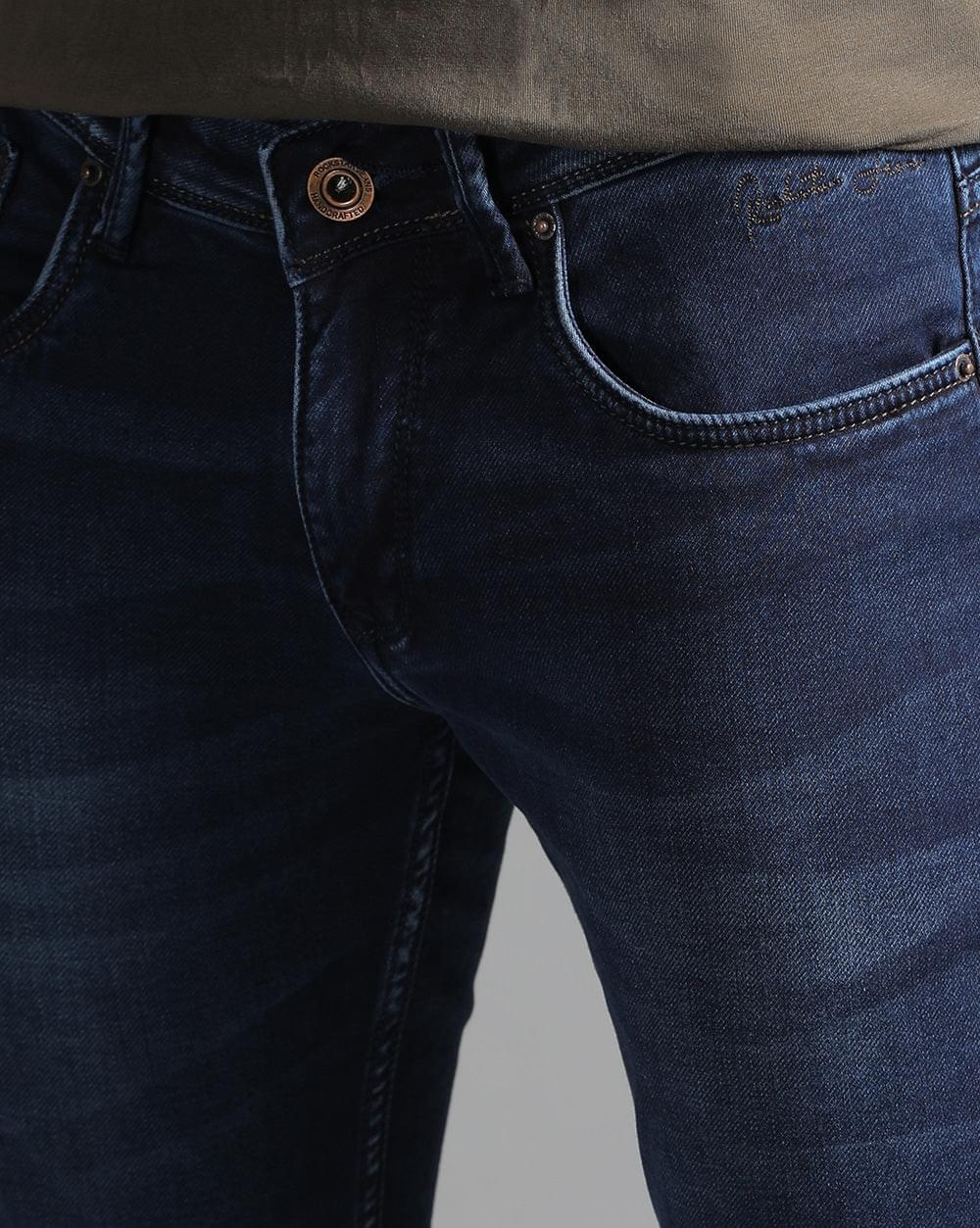 Ankle Fit Jeans-Navy