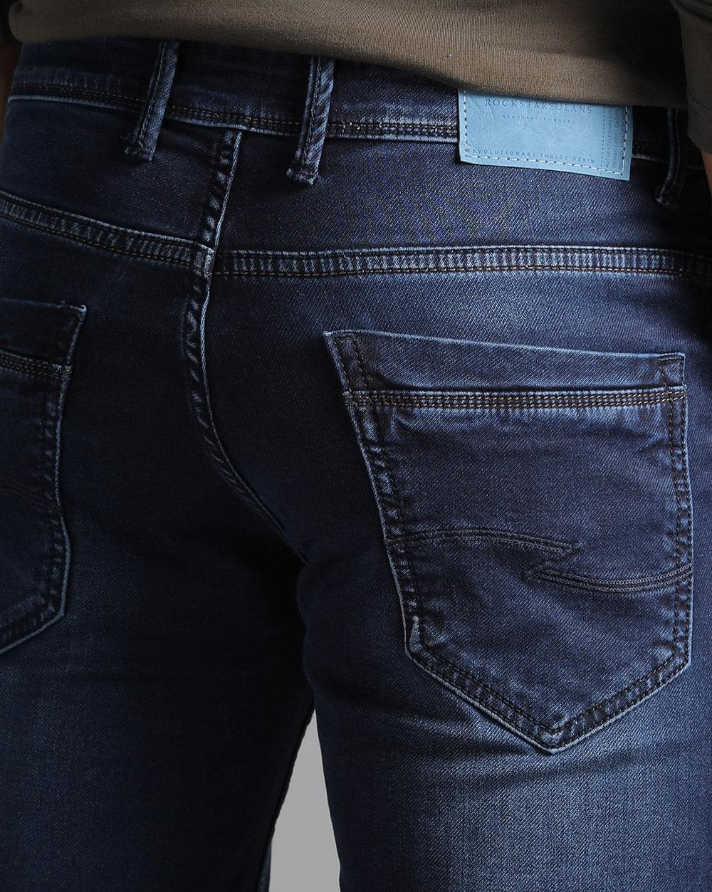 Ankle Fit Jeans-Navy