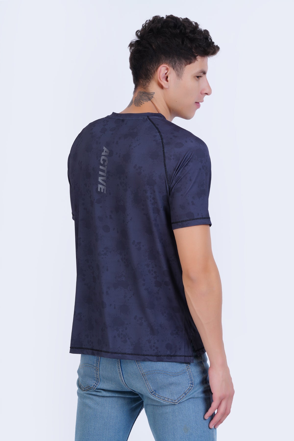 Active Print Crew Neck Printed Tee