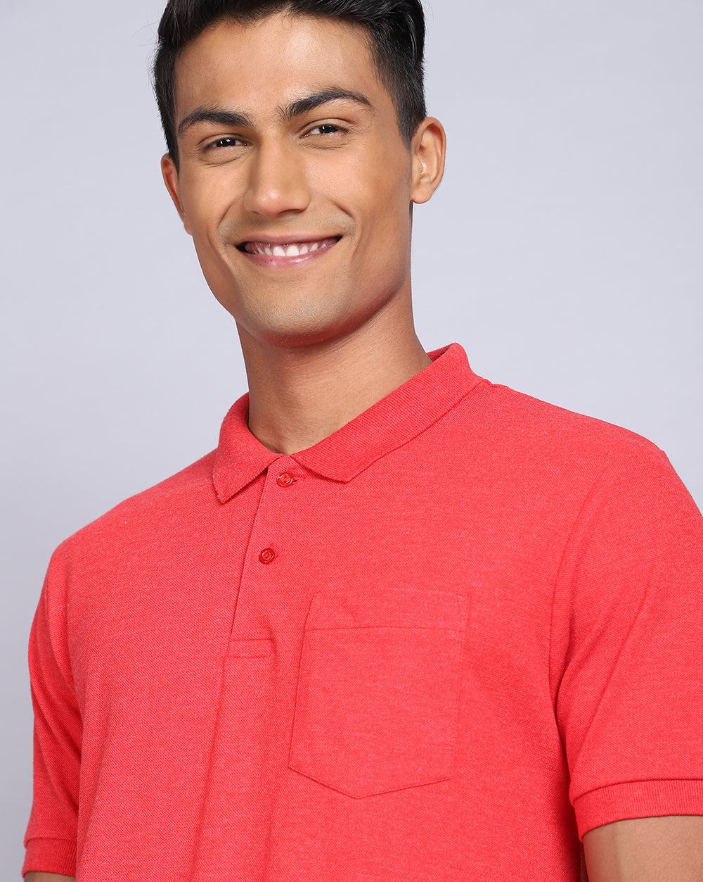 Regular Fit 2 Button Polo T-Shirt-Maroon