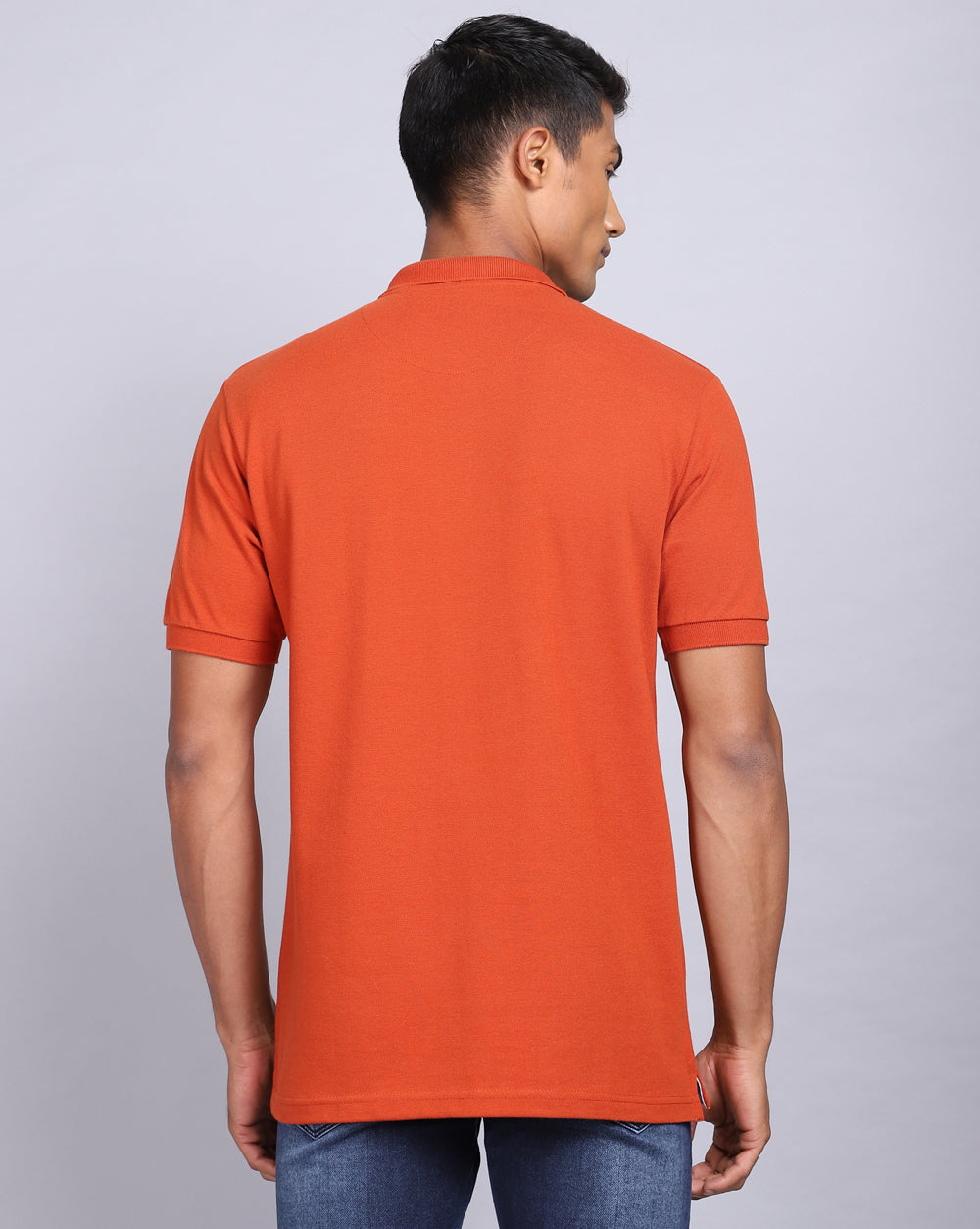 Regular Fit 2 Button Polo T-Shirt-Rust