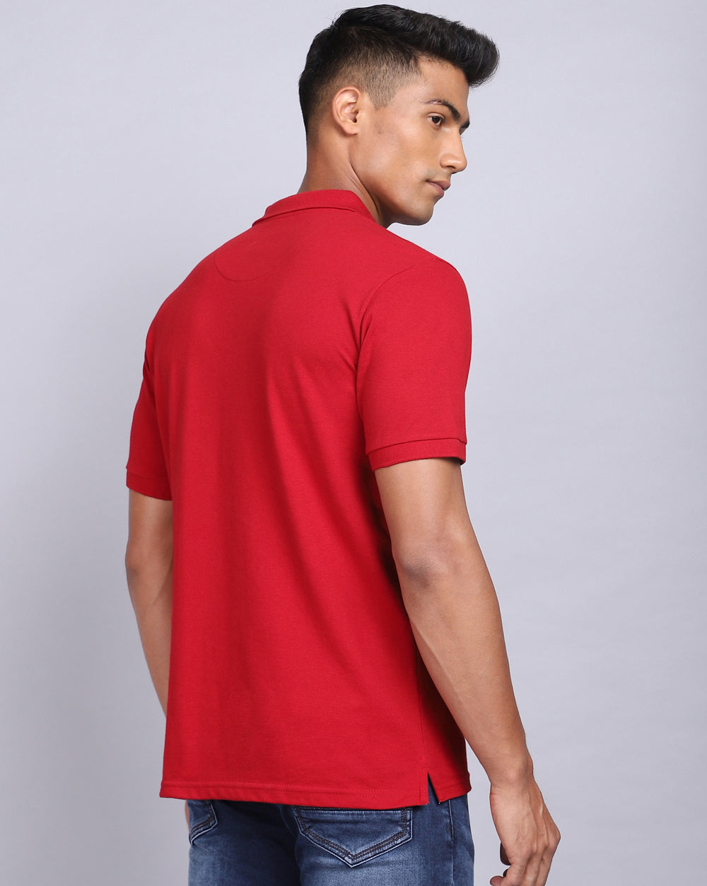 Regular Fit 2 Button Polo T-Shirt-Red
