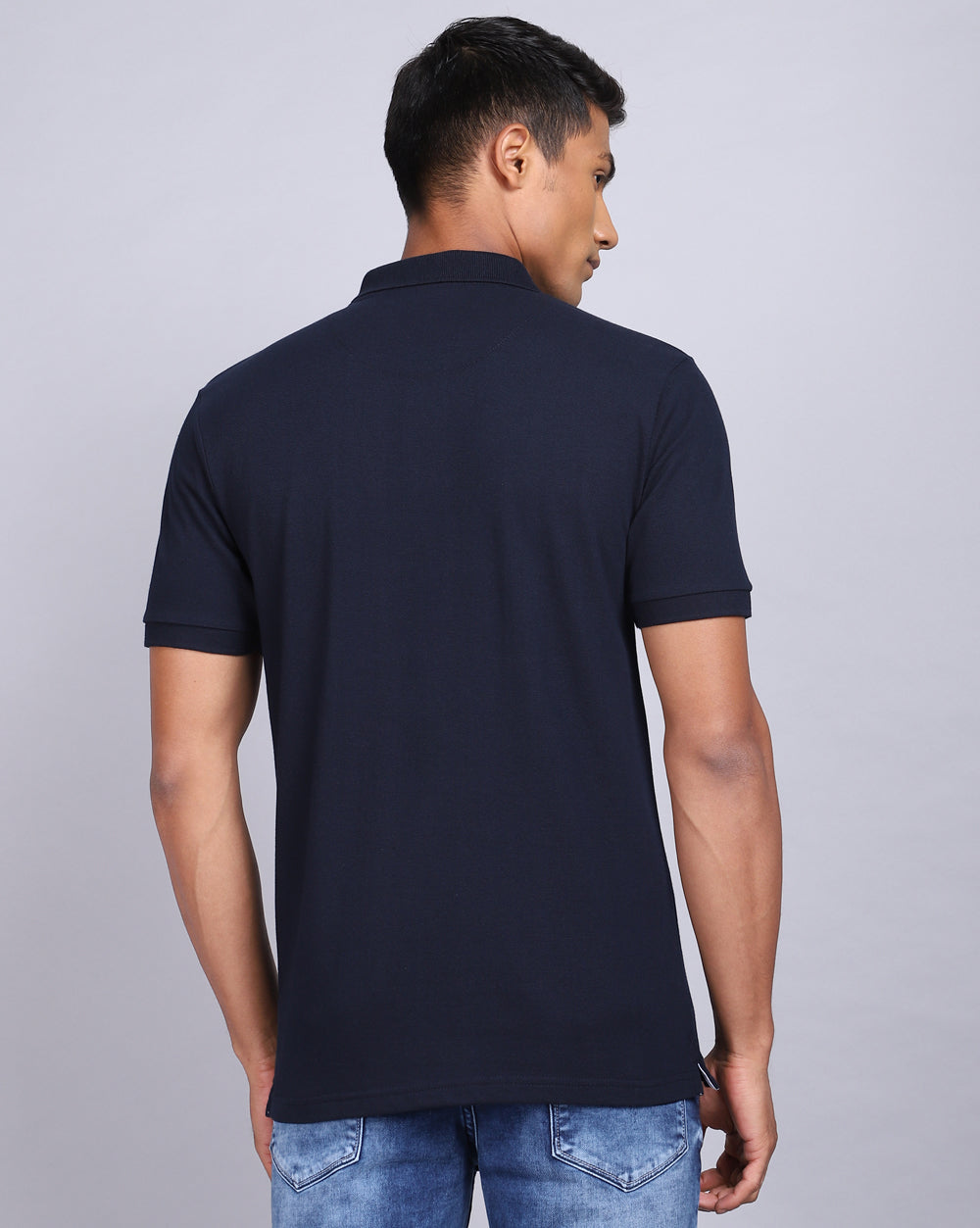 Regular Fit 2 Button Polo T-Shirt-Navy