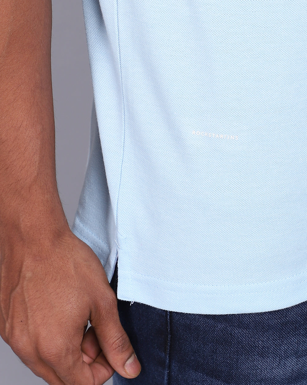 Regular Fit 2 Button Polo T-Shirt-Sky Blue