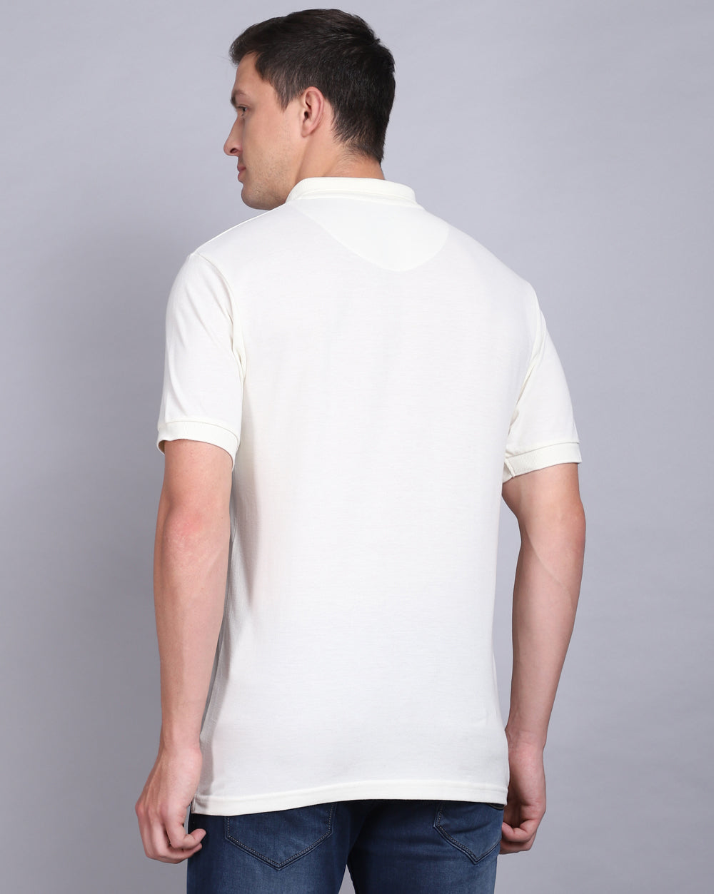 Regular Fit 2 Button Polo T-Shirt-Cream