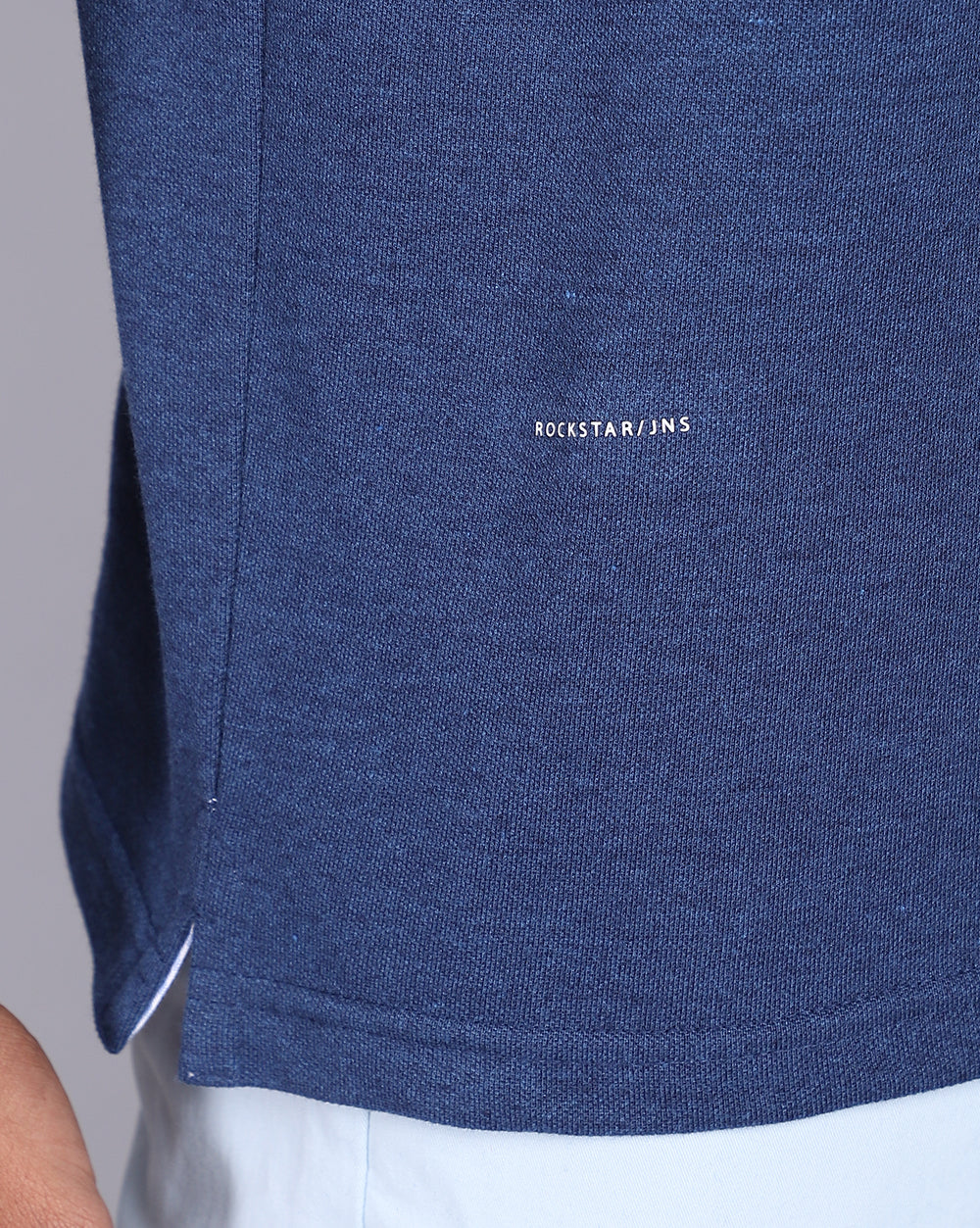 Regular Fit 2 Button Polo T-Shirt-Indigo Melange