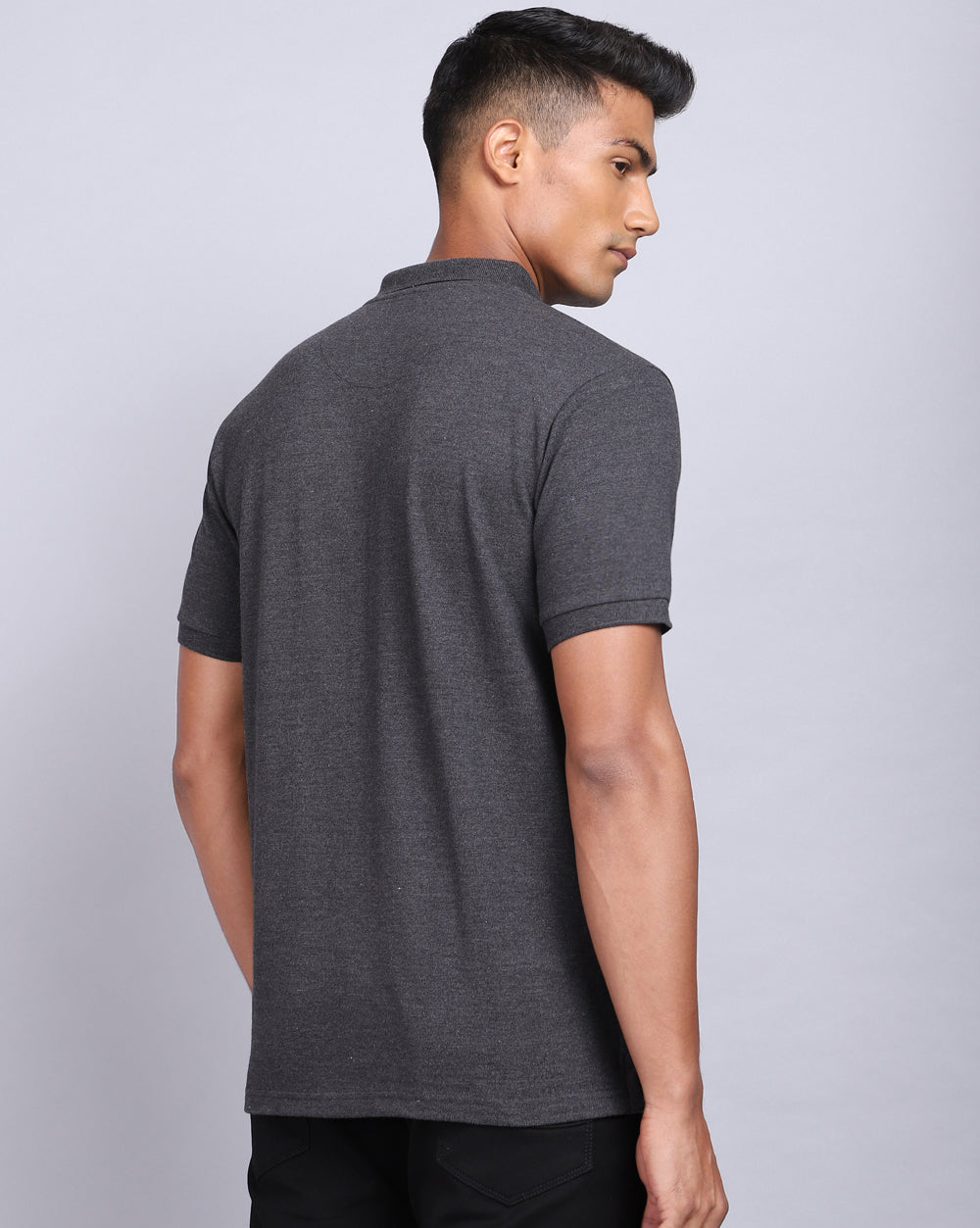 Regular Fit 2 Button Polo T-Shirt-Antra Melange