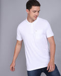 Regular Fit 2 Button Polo T-Shirt-White