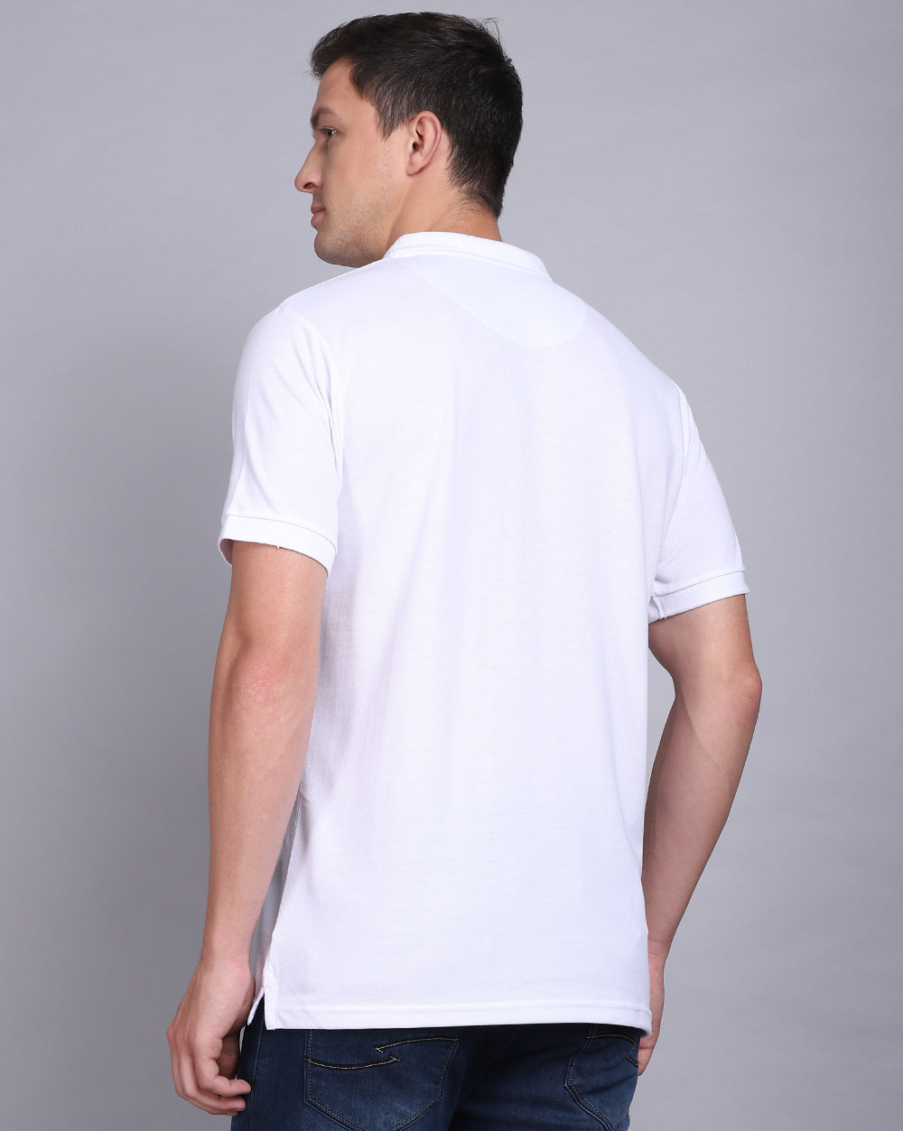 Regular Fit 2 Button Polo T-Shirt-White