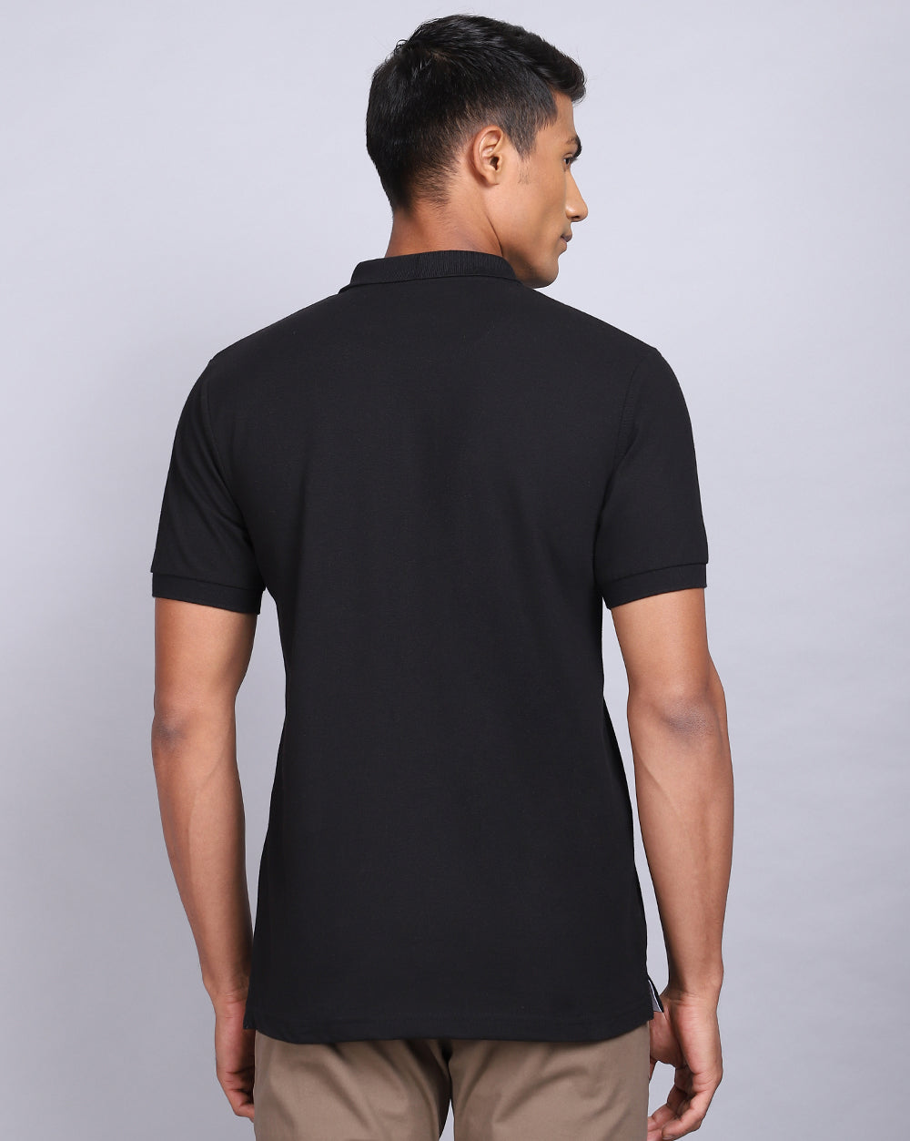 Regular Fit 2 Button Polo T-Shirt-Black