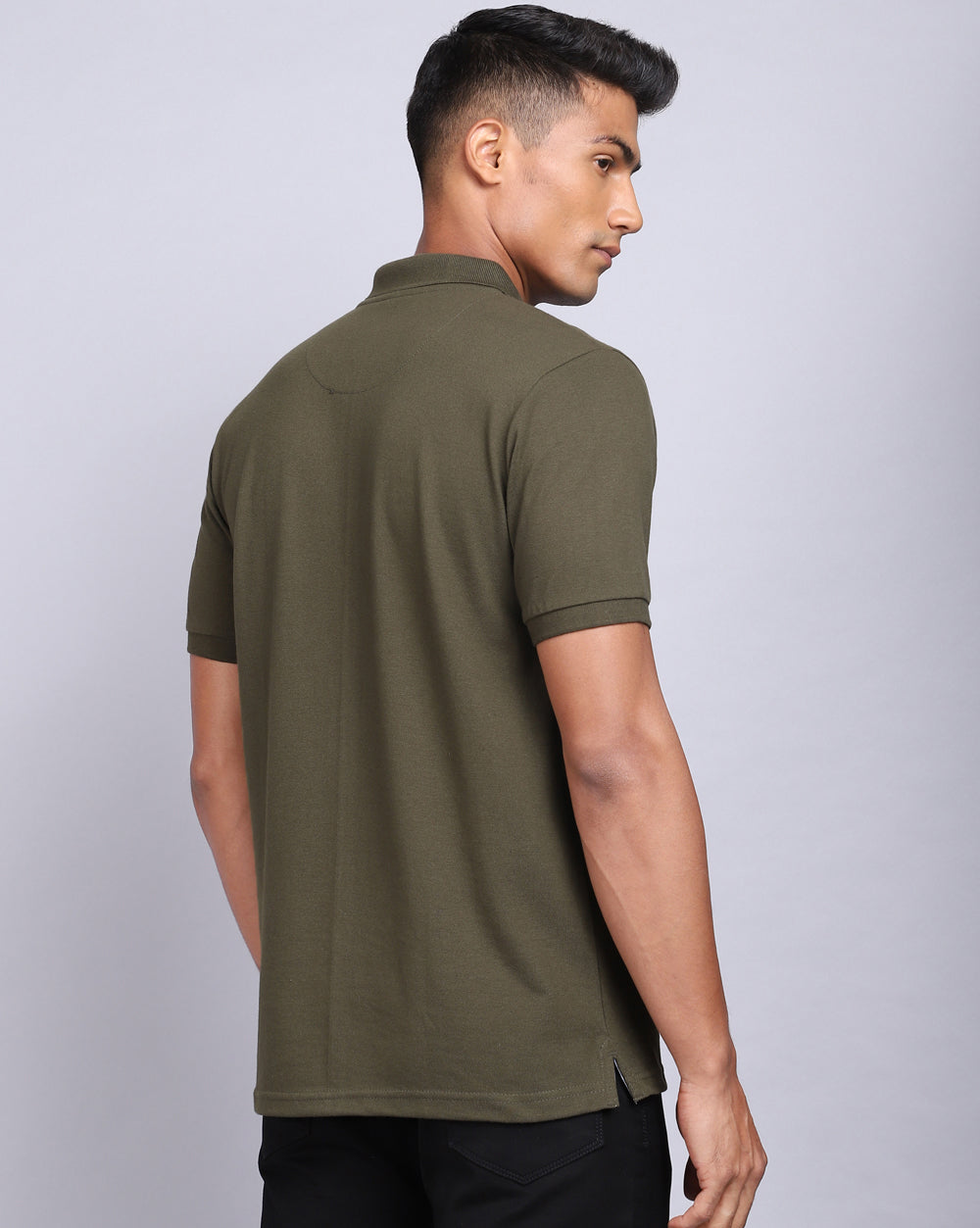 Regular Fit 2 Button Polo T-Shirt-Olive