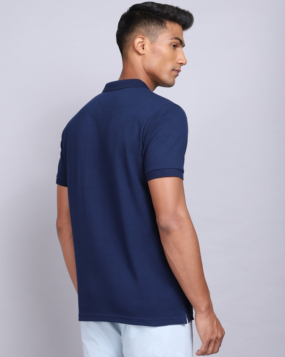 Regular Fit 2 Button Polo T-Shirt-Cobalt Blue