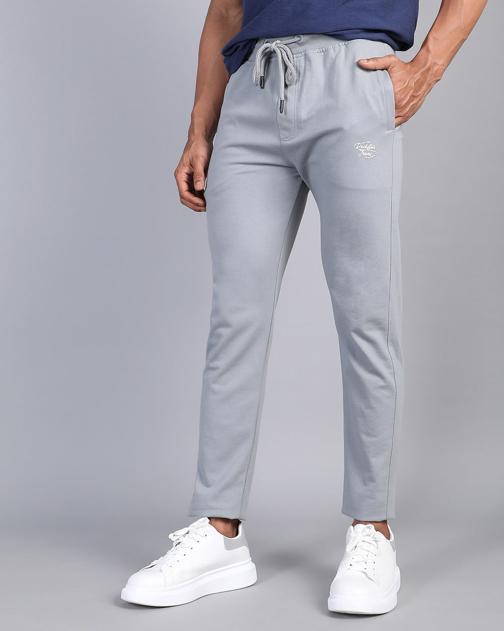 Lt Grey Solid Active Pant