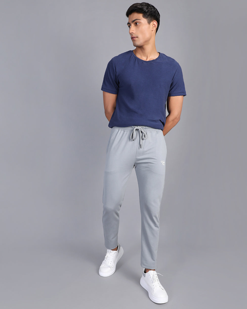 Lt Grey Solid Active Pant
