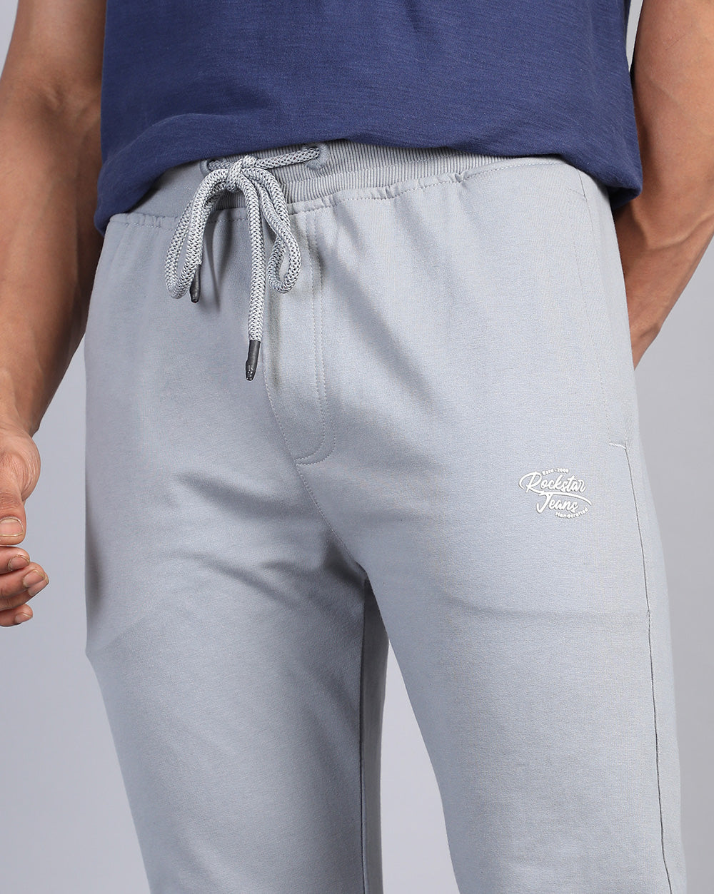 Lt Grey Solid Active Pant