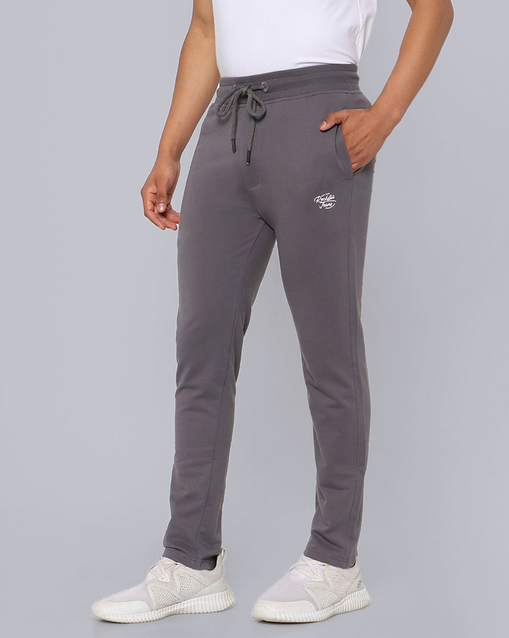 Grey Solid Active Pant