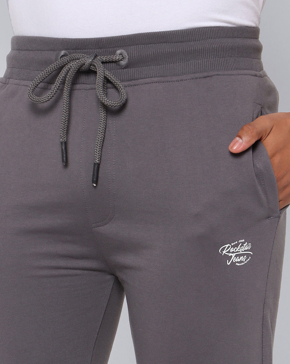 Grey Solid Active Pant