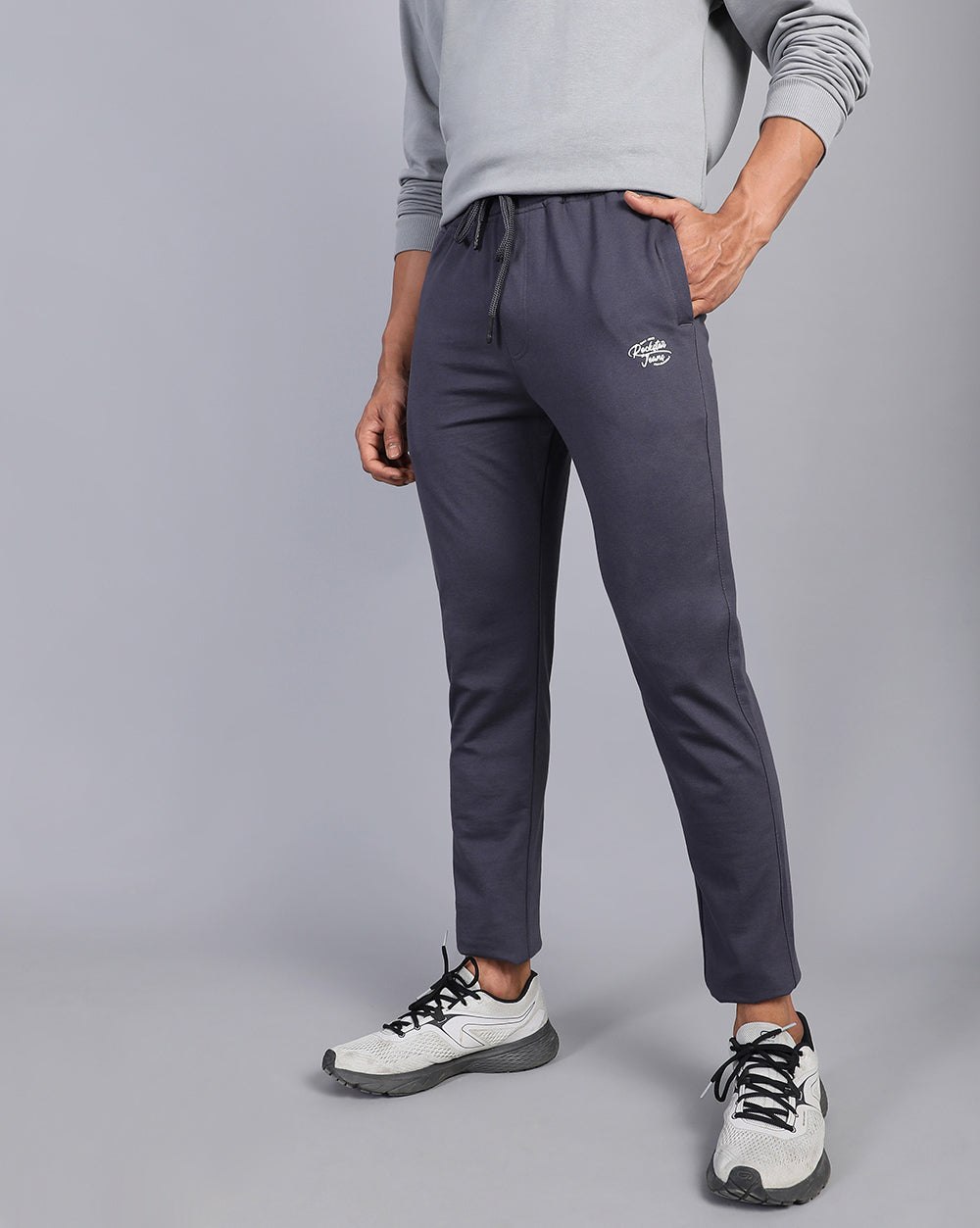 Dark Grey Solid Active Pant