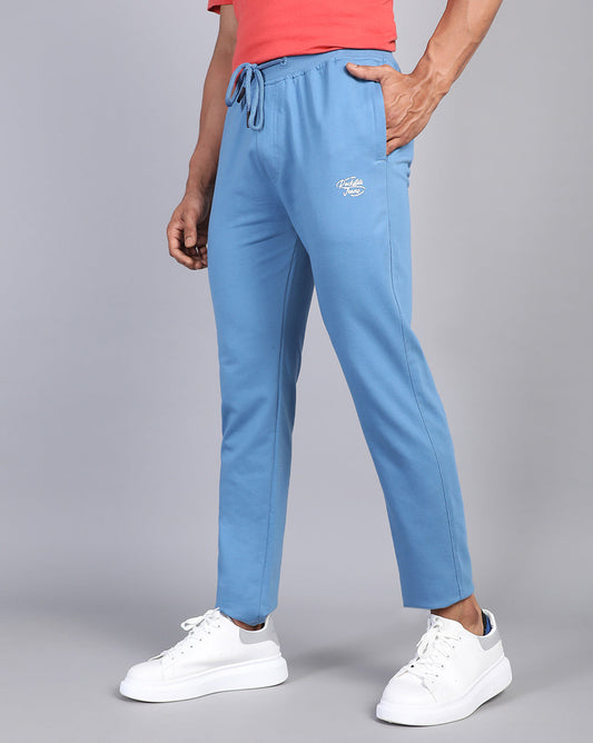 Sky Blue Solid Active Pant
