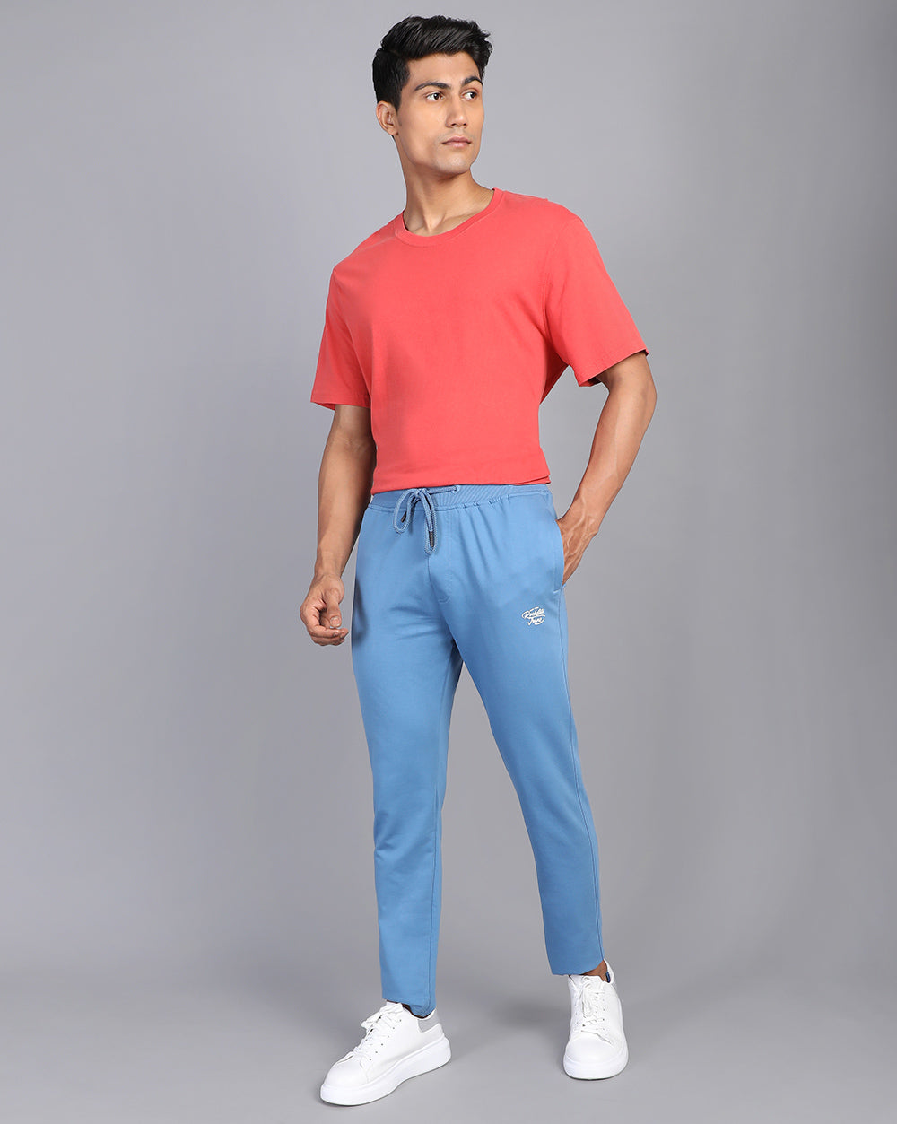 Sky Blue Solid Active Pant