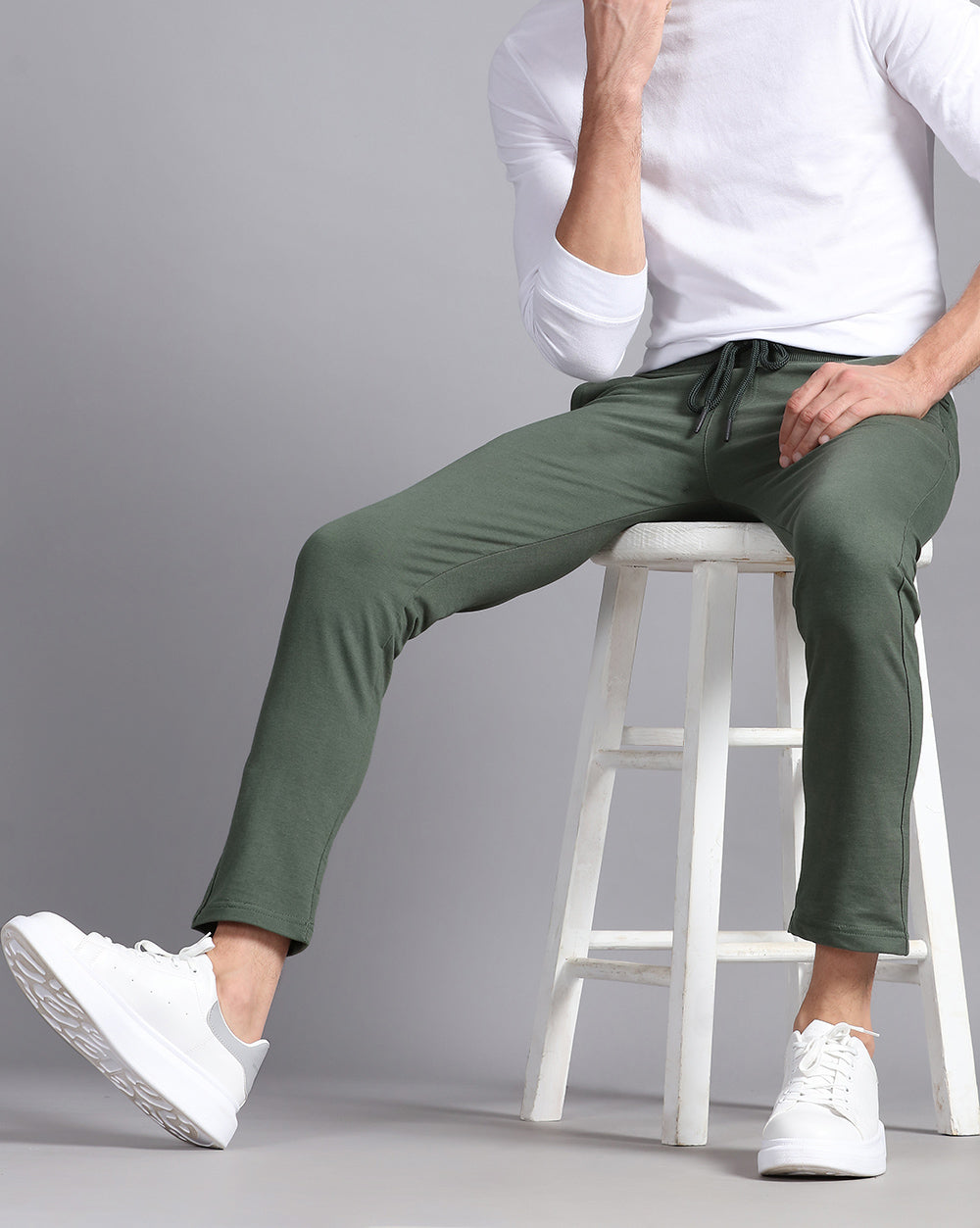 Olive Solid Active Pant