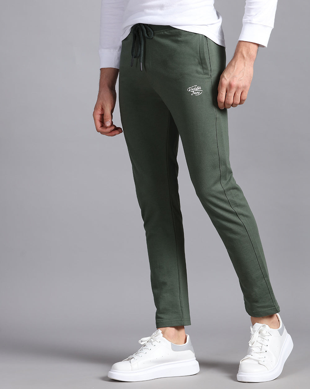 Olive Solid Active Pant