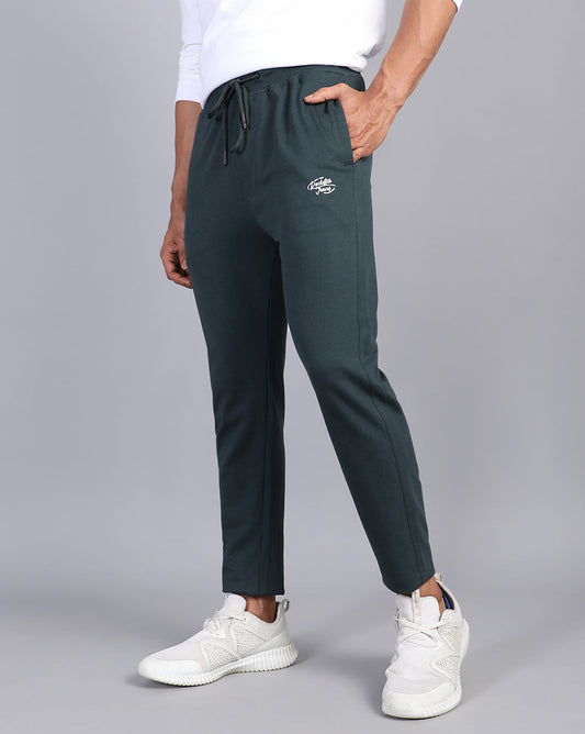 Bottle Green Solid Active Pant