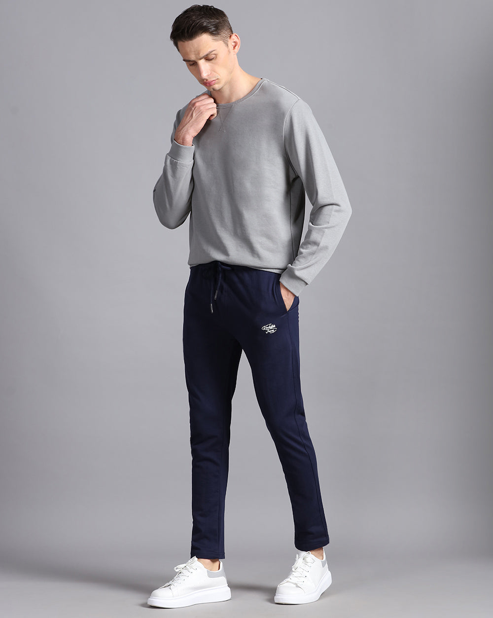 Navy Solid Active Pant
