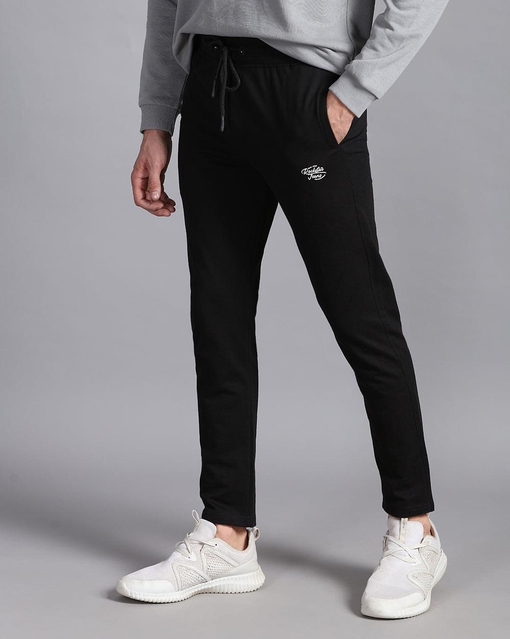 Black Solid Active Pant