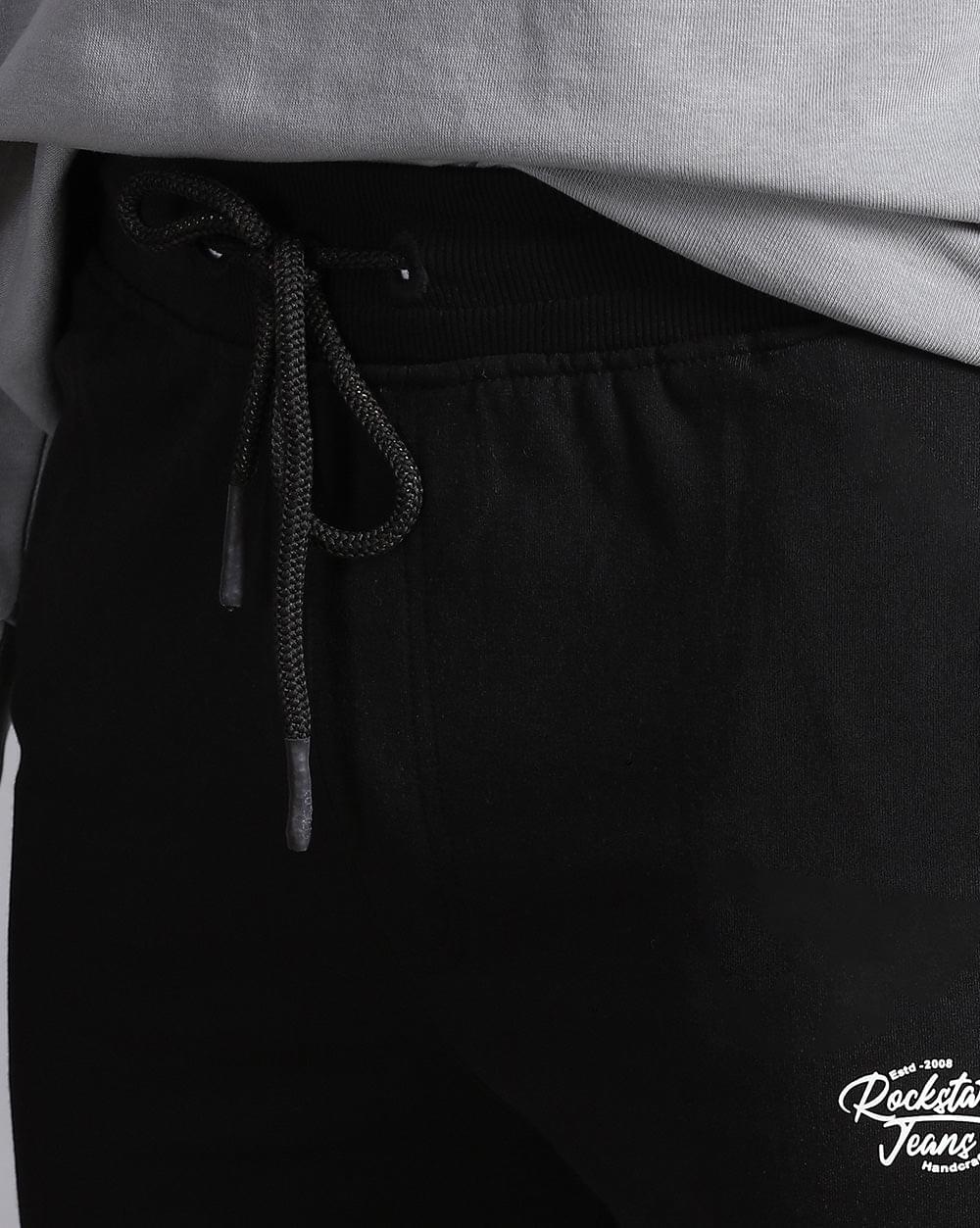 Black Solid Active Pant