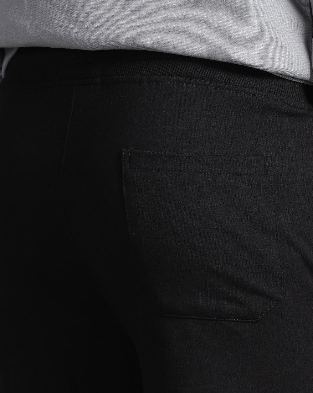 Black Solid Active Pant