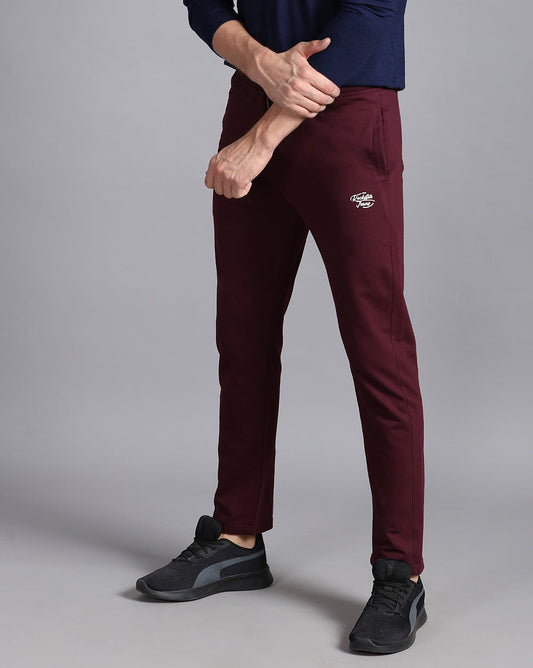 Maroon Solid Active Pant