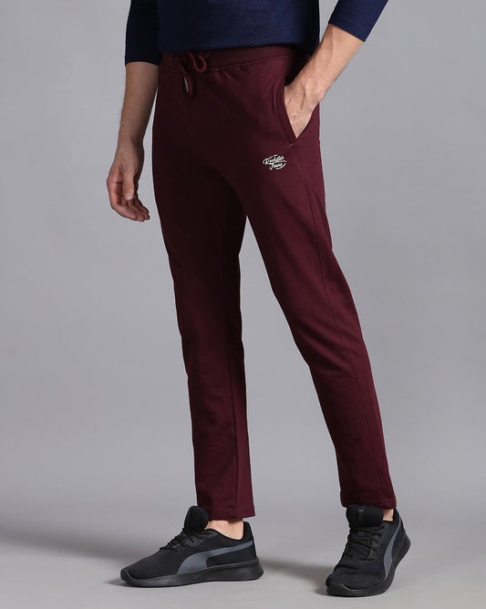 Maroon Solid Active Pant