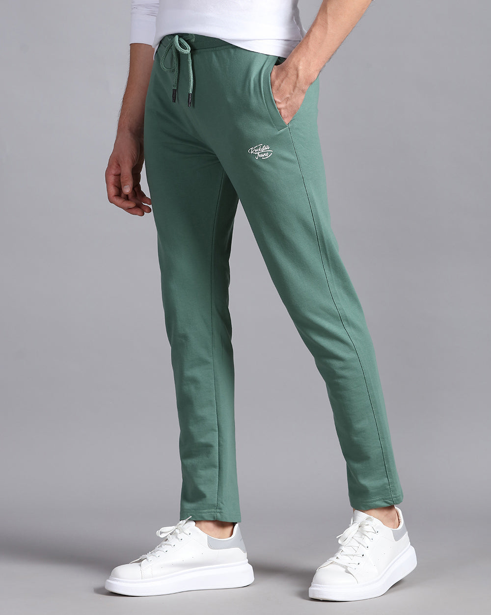 Green Solid Active Pant