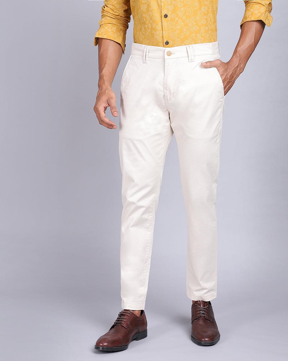 Ankle Fit Trouser-Cream