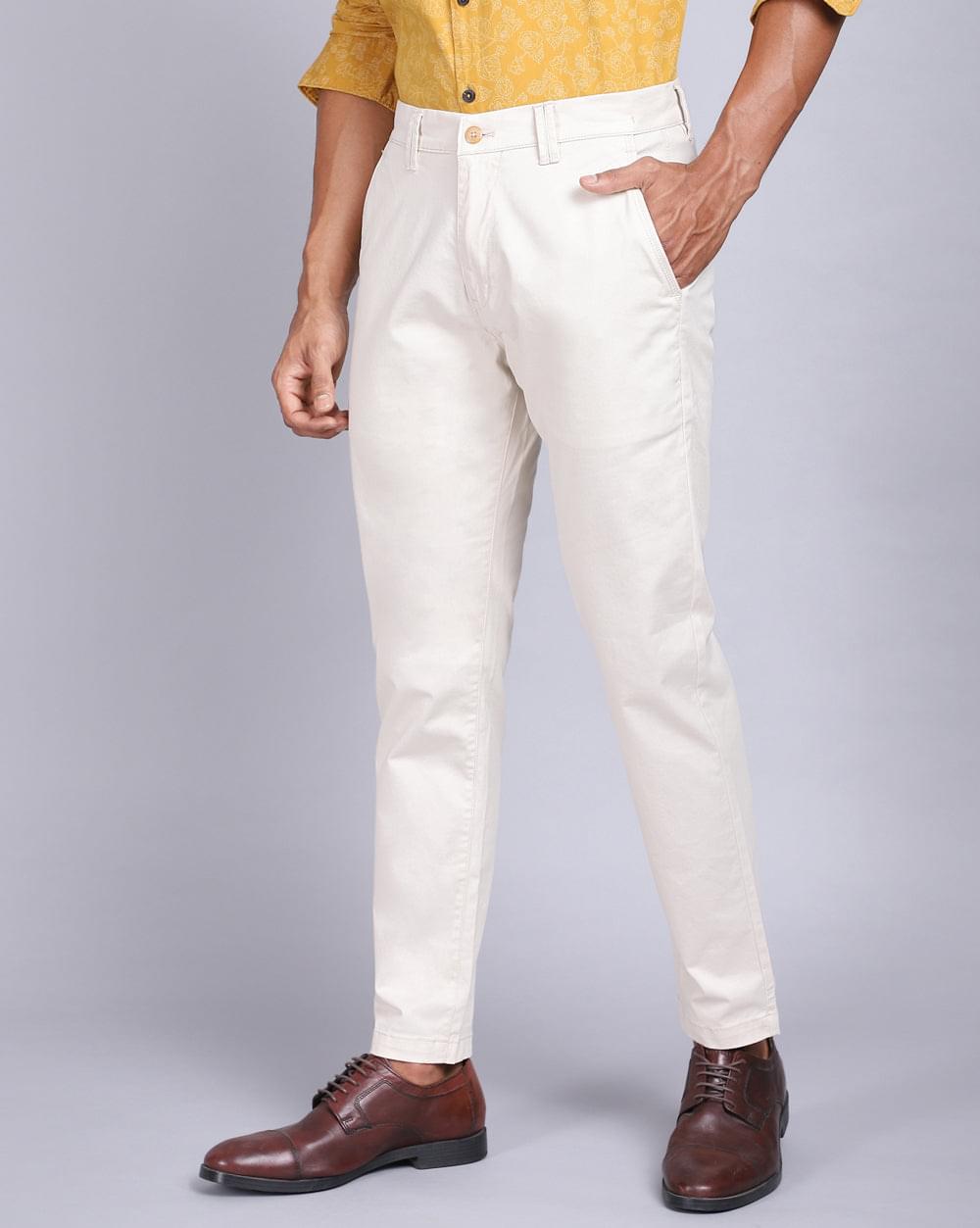 Ankle Fit Trouser-Cream