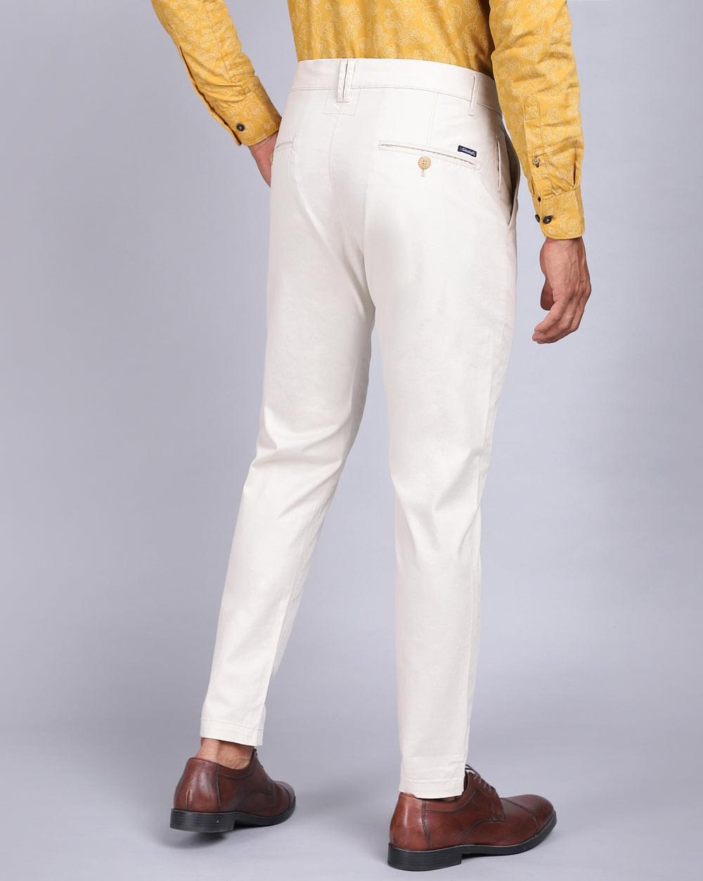 Ankle Fit Trouser-Cream