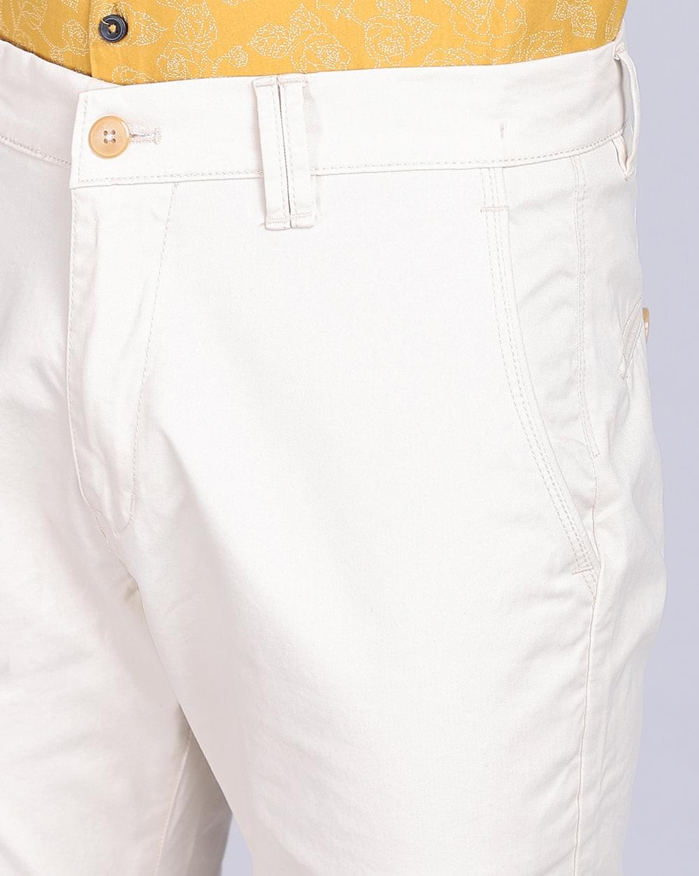 Ankle Fit Trouser-Cream
